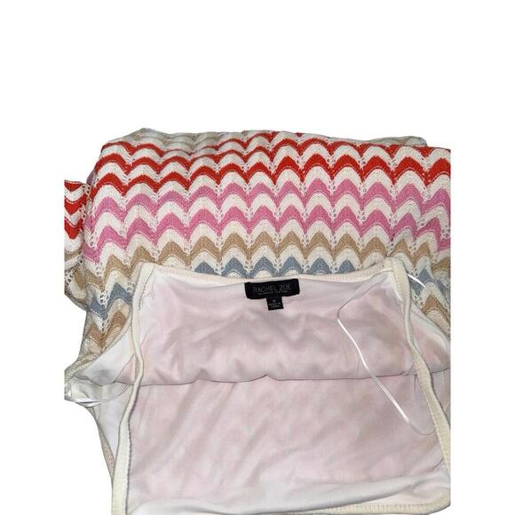 Rachel Zoe Crochet Maxi Dress Womens XS Zig Zag Colorful Festival Beach - Picture 5 of 5